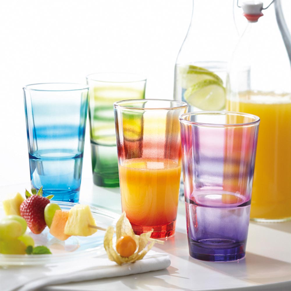 Trinkglas EVENT 330 ml lila gestreift 6er-Set