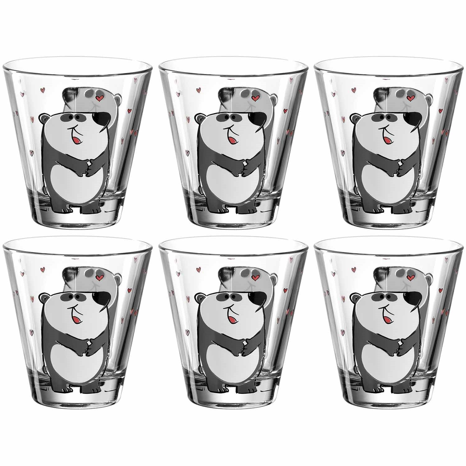 Trinkglas BAMBINI 215 ml Panda 6er-Set