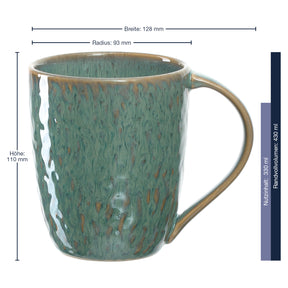 Keramiktasse MATERA 430 ml grün 6er-Set