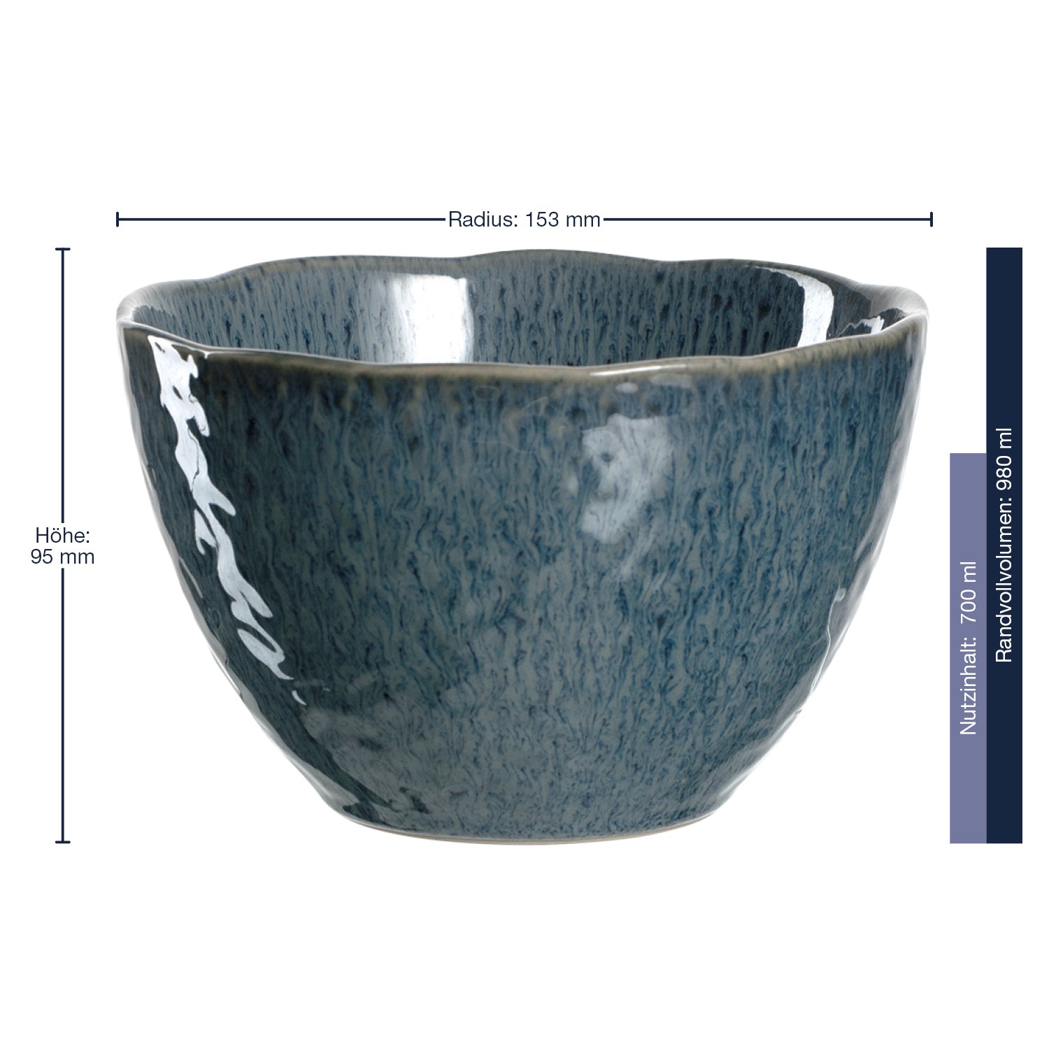 Keramikschale MATERA 15 cm blau 6er-Set