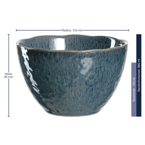 Keramikschale MATERA 15 cm blau 6er-Set
