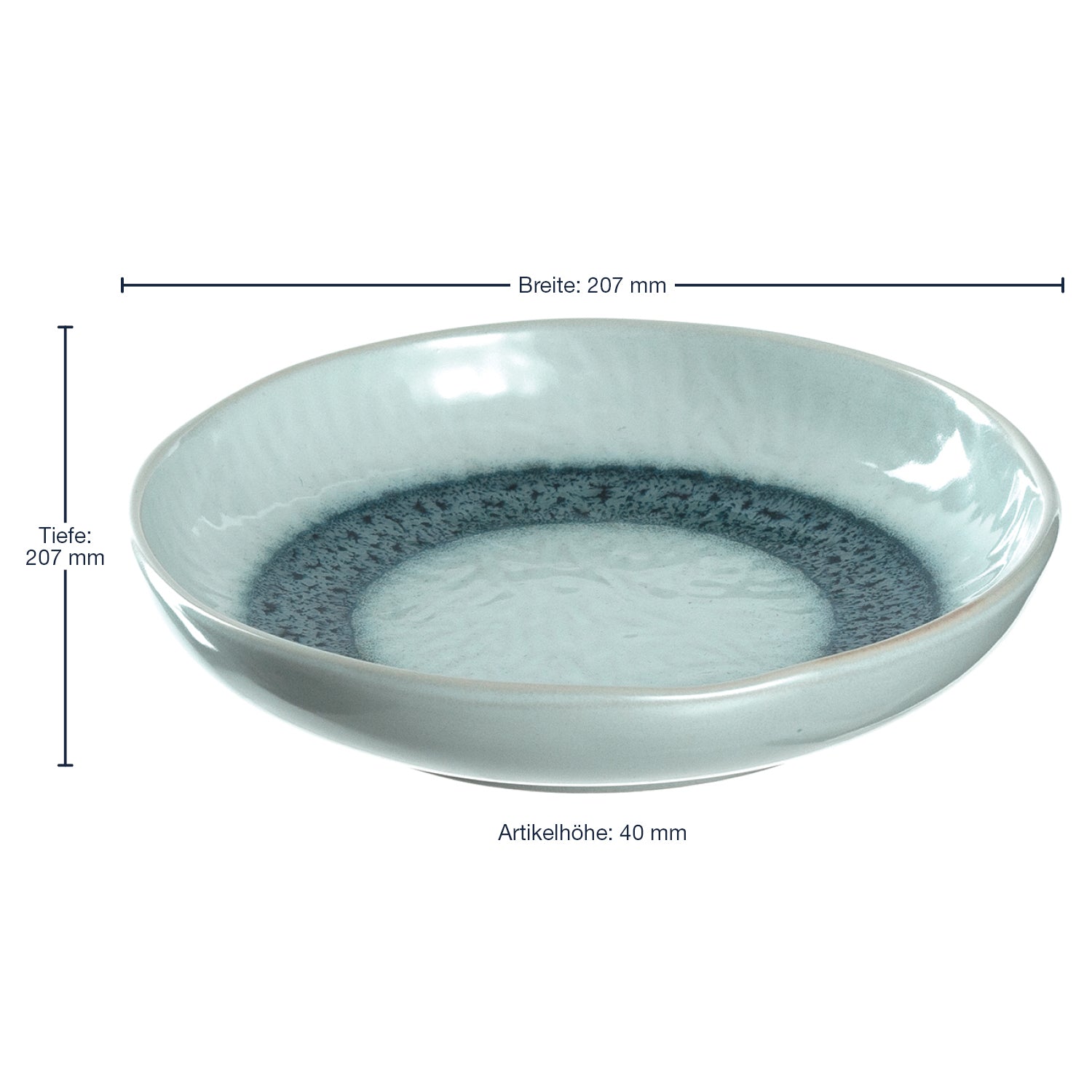 Keramikteller MATERA 21 cm blau tief 6er-Set