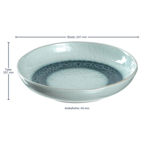 Keramikteller MATERA 21 cm blau tief 6er-Set