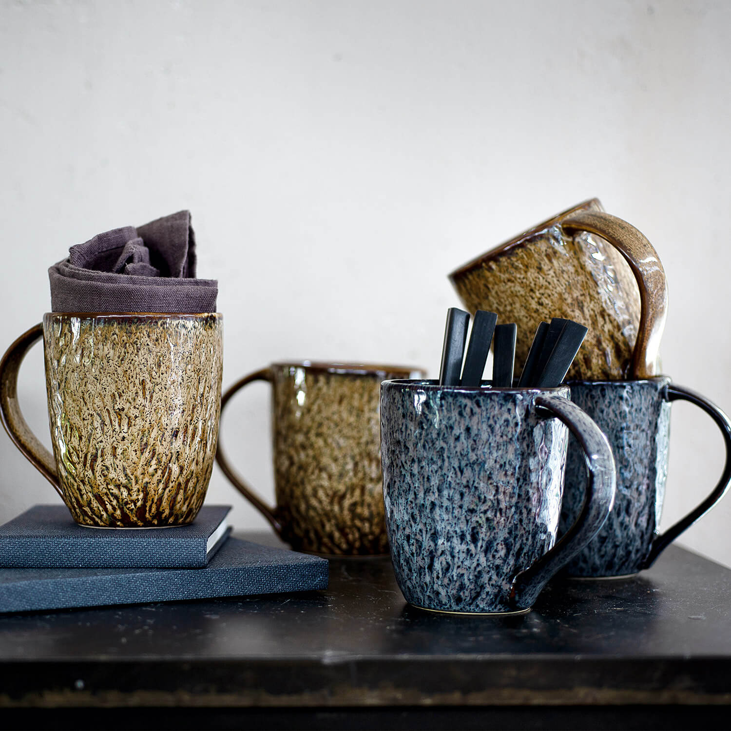 Keramiktasse MATERA 430 ml anthrazit 6er-Set