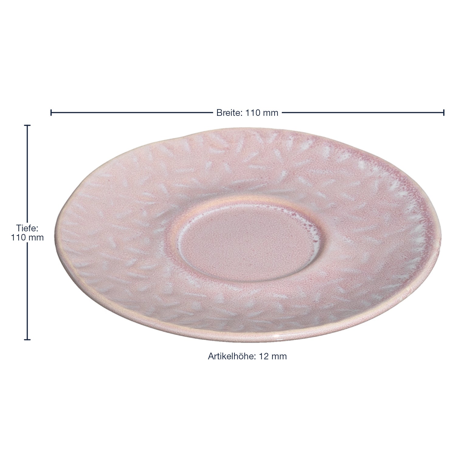 Keramikuntertasse MATERA 11 cm rosé 4er-Set