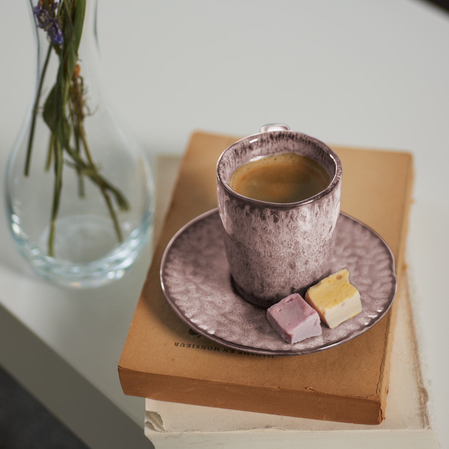 Keramikuntertasse MATERA 11 cm rosé 4er-Set