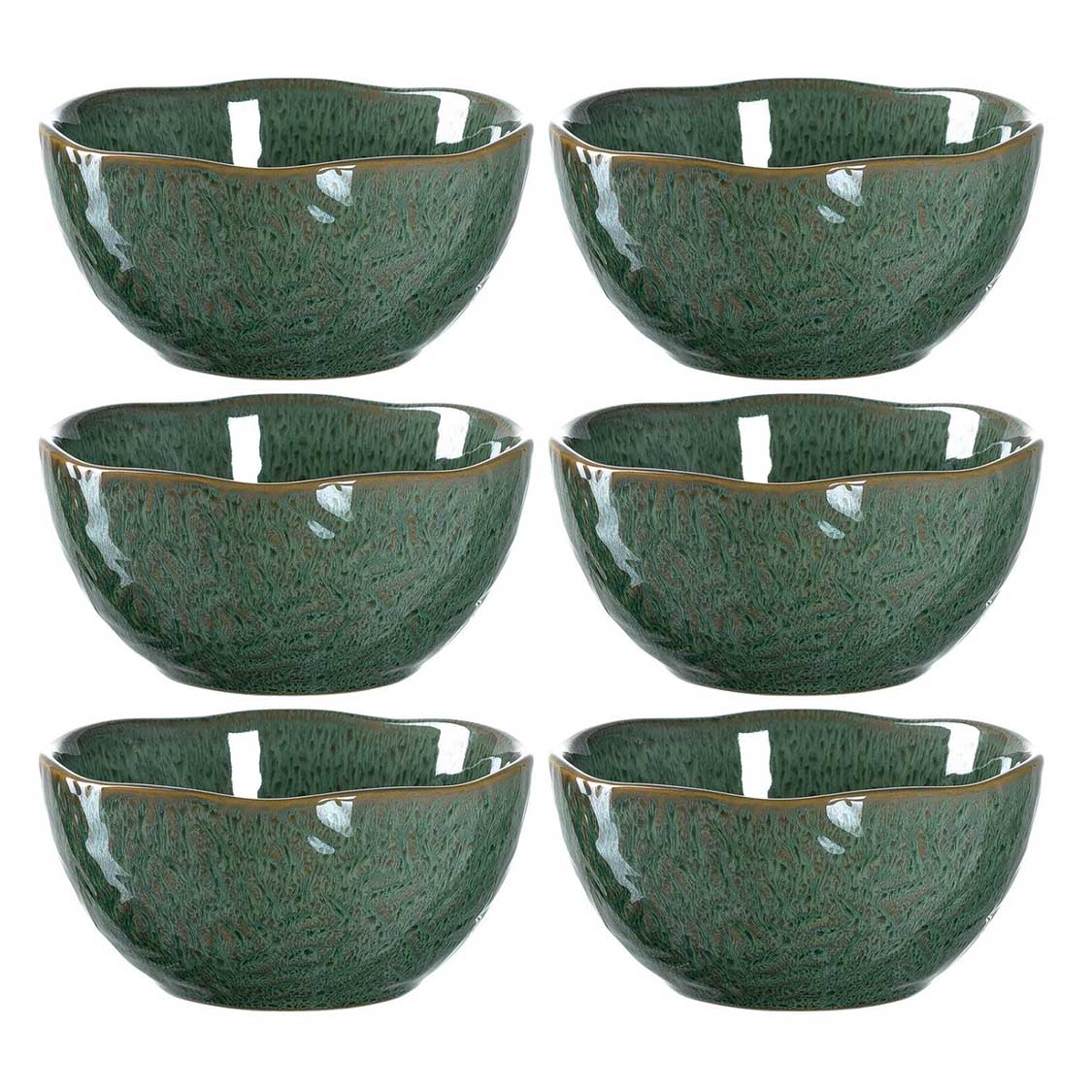 Keramikschale MATERA 12 cm grün 6er-Set