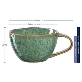 Keramiktasse MATERA 290 ml grün 4er-Set