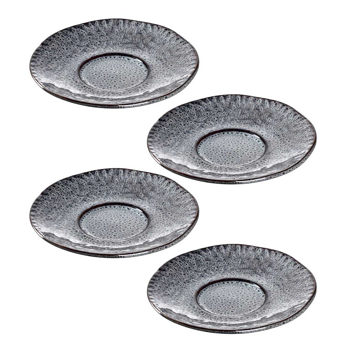 Keramikuntertasse MATERA 15 cm anthrazit 4er-Set