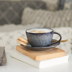 Keramikuntertasse MATERA 15 cm anthrazit 4er-Set