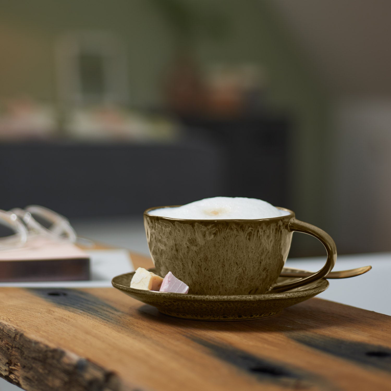 Keramikuntertasse MATERA 15 cm beige 4er-Set