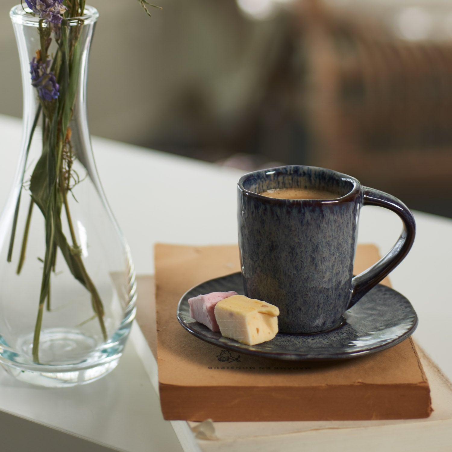 Keramikuntertasse MATERA 11 cm anthrazit 4er-Set