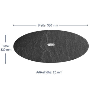 Platte TURN 33 cm schwarz Schieferoptic