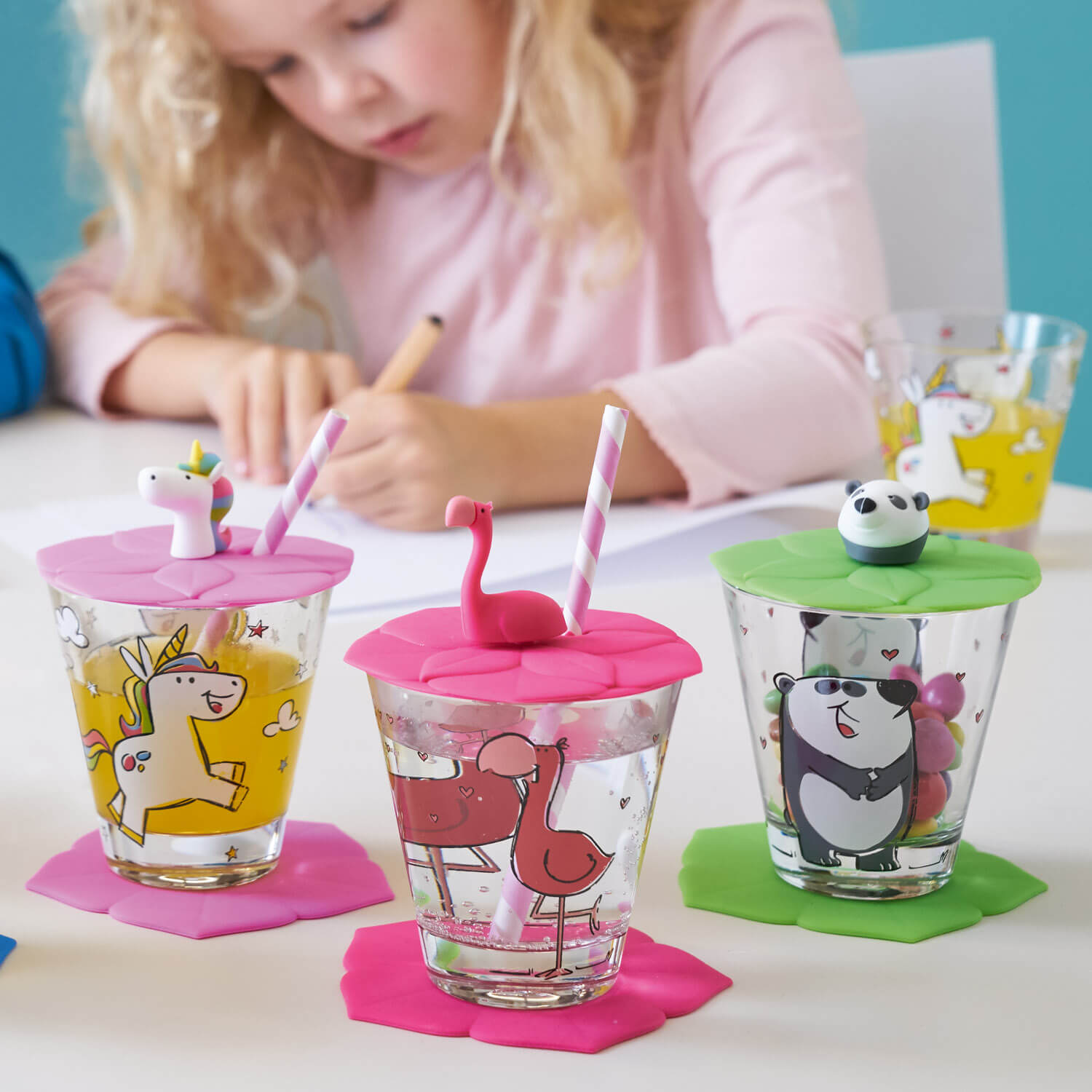 Deckel BAMBINI 9 cm rosé Einhorn