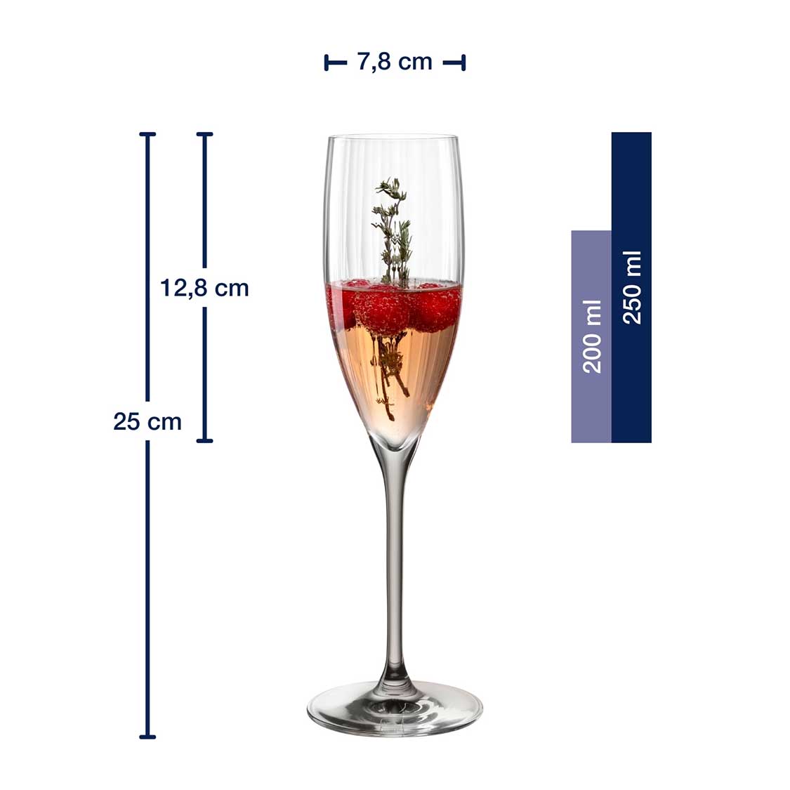 Sektglas POESIA 250 ml grau 6er-Set