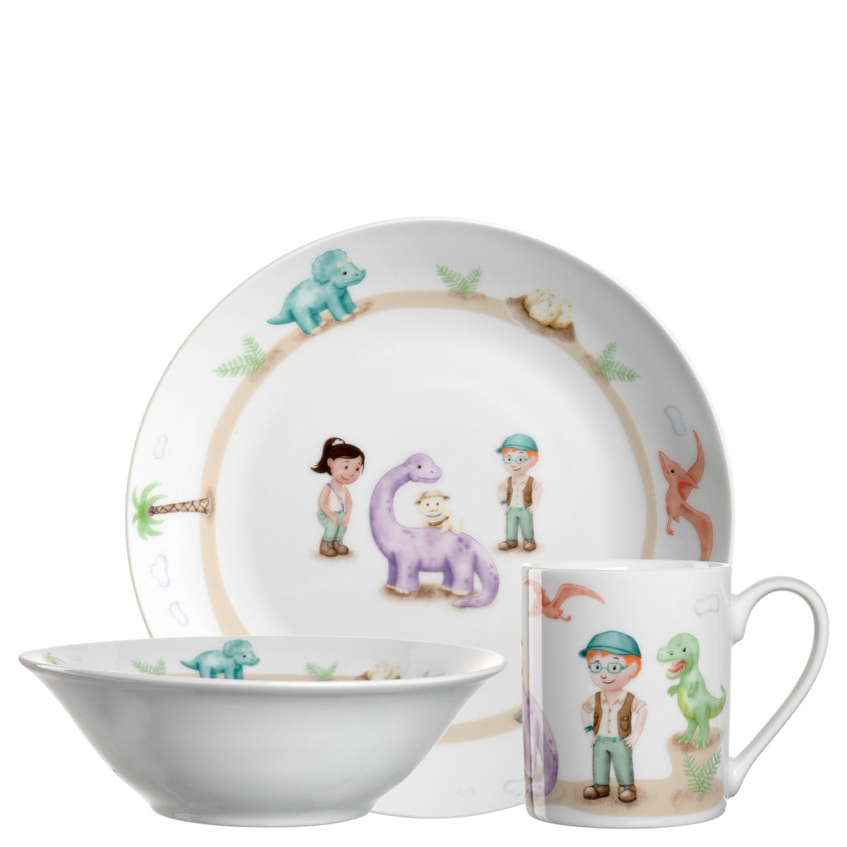 Kindergeschirr BAMBINI AVVENTURA 3-teilig Dino