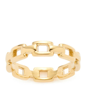 Ring ROCKY 17 CIAO aus Edelstahl in Goldfarbe mit quadratischen Elementen