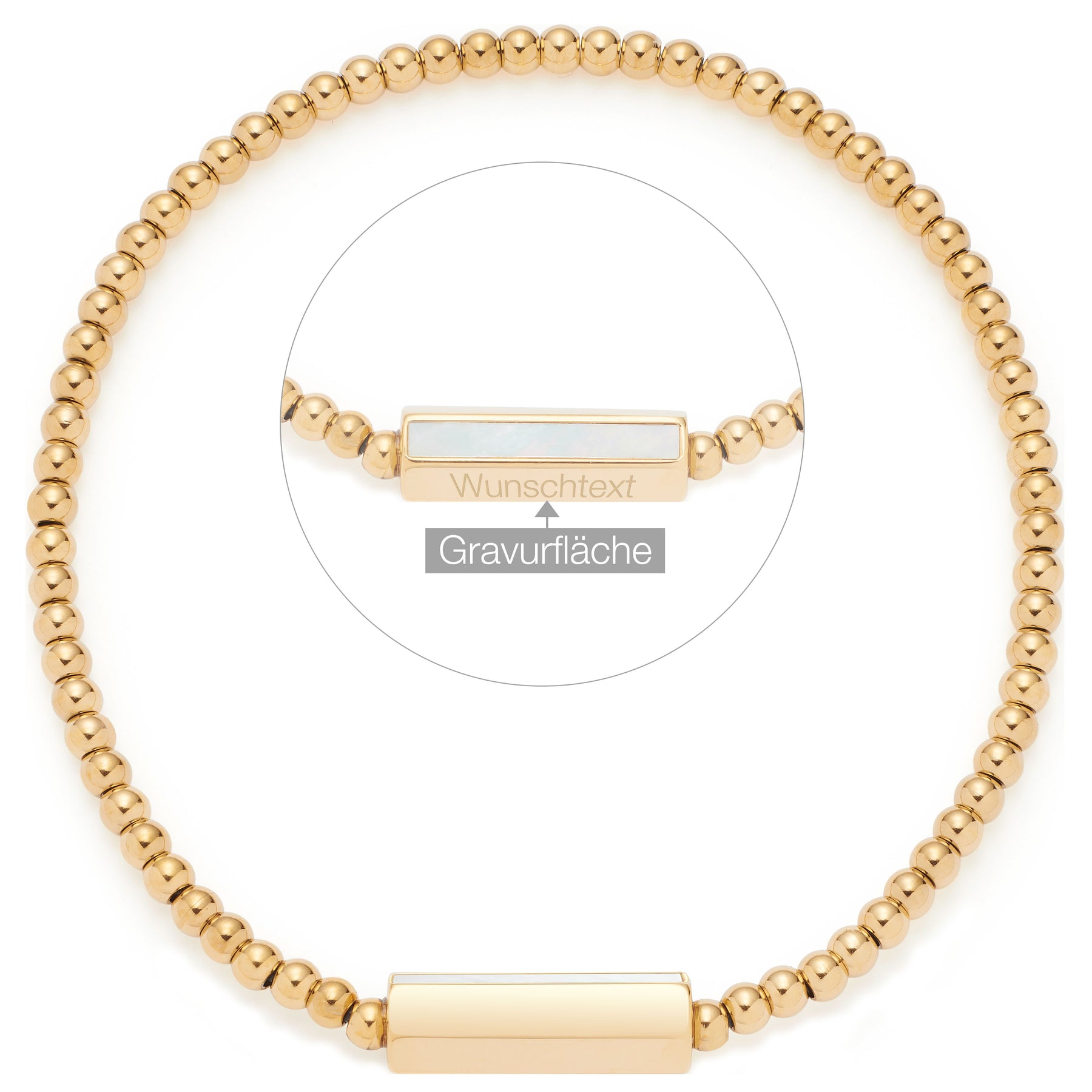 Armband PILEA gold mit persönlicher Gravur