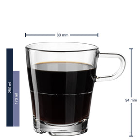 Glastasse SENSO 250 ml stapelbar 6er-Set
