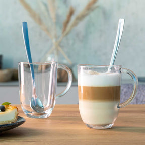 2 Latte Macchiato Tassen NAPOLI 380 ml + 2 Löffel