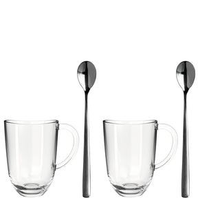 2 Latte Macchiato Tassen NAPOLI 380 ml + 2 Löffel