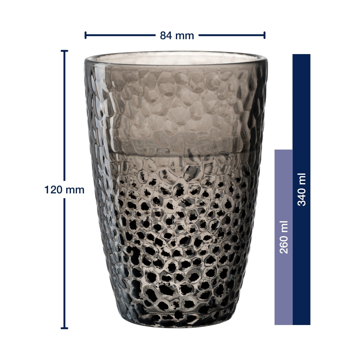 Trinkglas MATERA 340 ml anthrazit 4er-Set