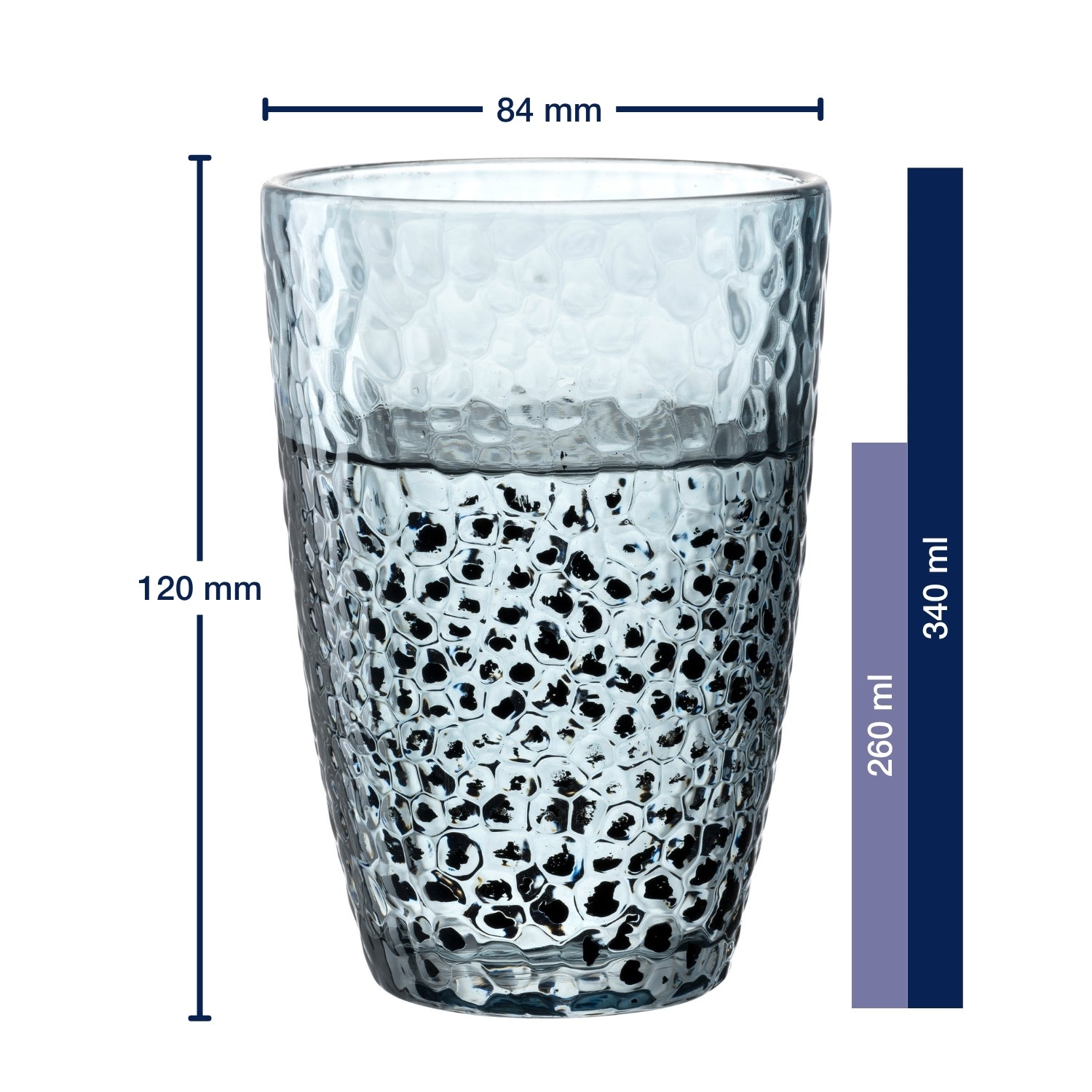 Trinkglas MATERA 340ml blau 4er-Set