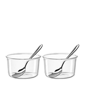 Schale VETRO 9 cm 2er-Set + 2 Eislöffel