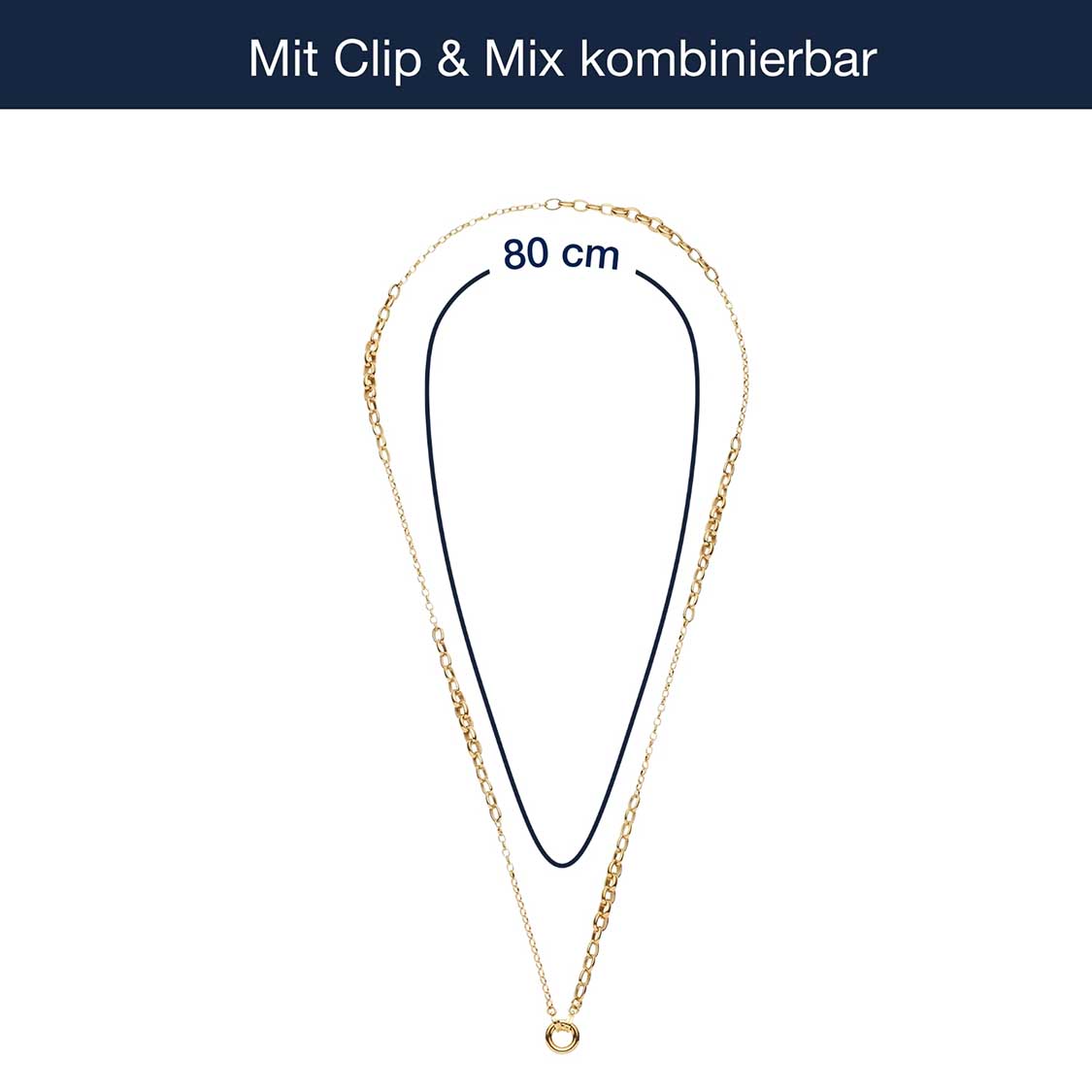 Halskette SUZANNE 80 cm gold Clip & Mix