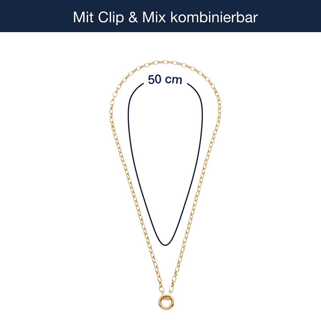 Halskette TOMKE Clip & Mix 50 cm gold