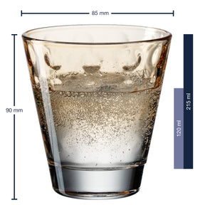 Trinkglas OPTIC 215 ml apricot 6er-Set