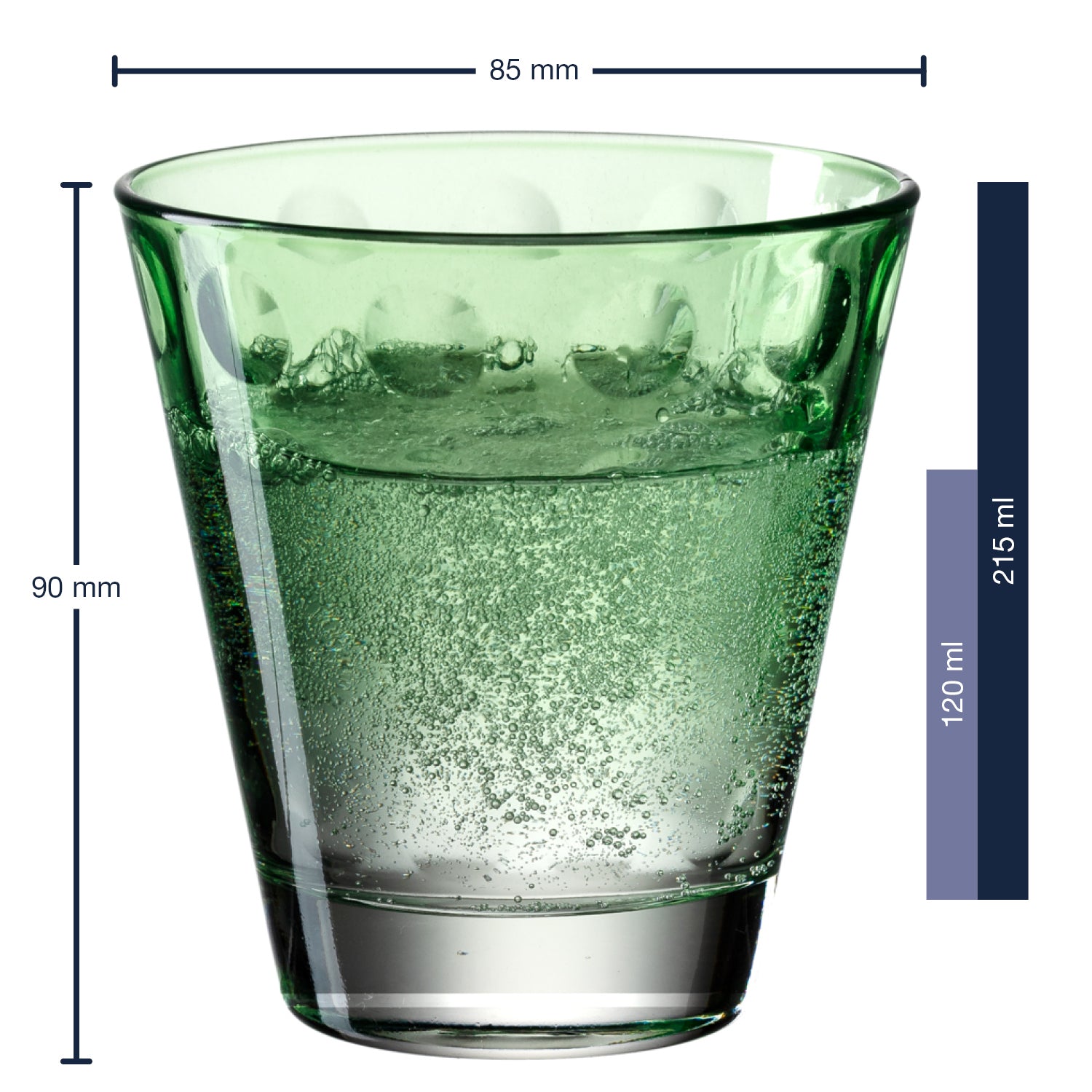 Trinkglas OPTIC 215 ml hellgrün 6er-Set