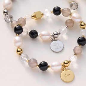 Armband HOPE silber/grau mit persönlicher Gravur