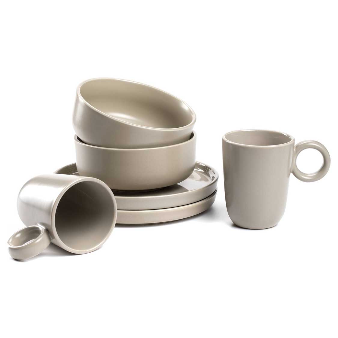 Geschirrset ROMA beige 6-teilig
