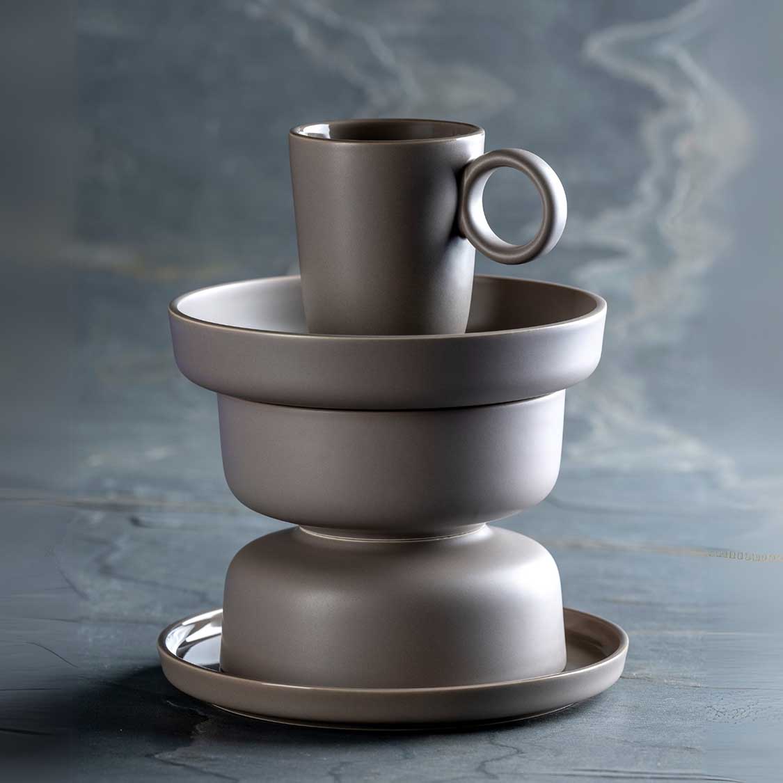 Geschirrset ROMA taupe 6-teilig