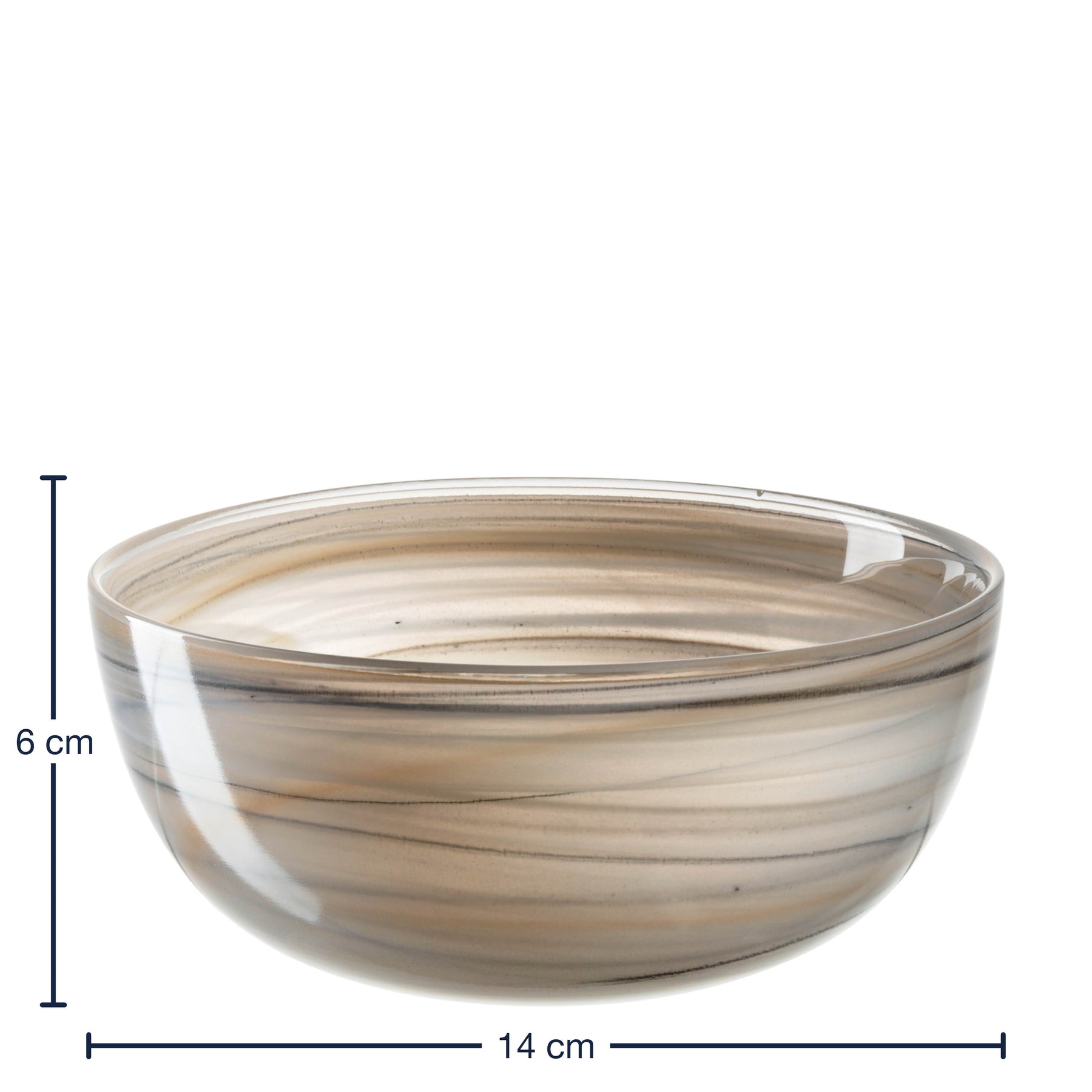 Schale ALABASTRO 14 cm beige/schwarz