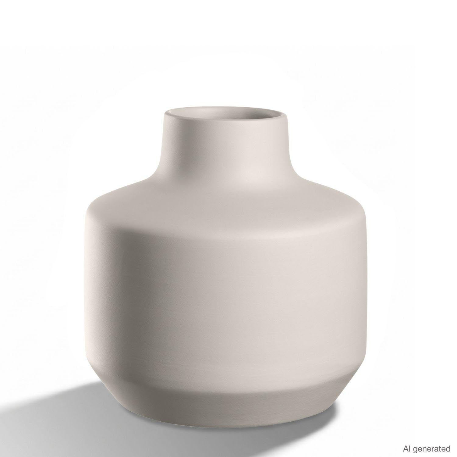 Keramikvase MILANO 22 cm creme auf weißem Hintergrund