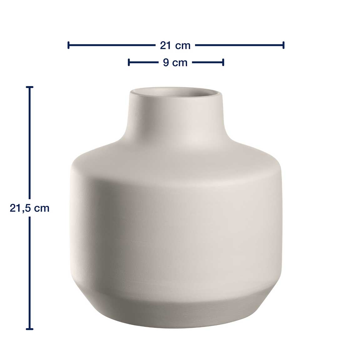 Keramikvase MILANO 22 cm creme