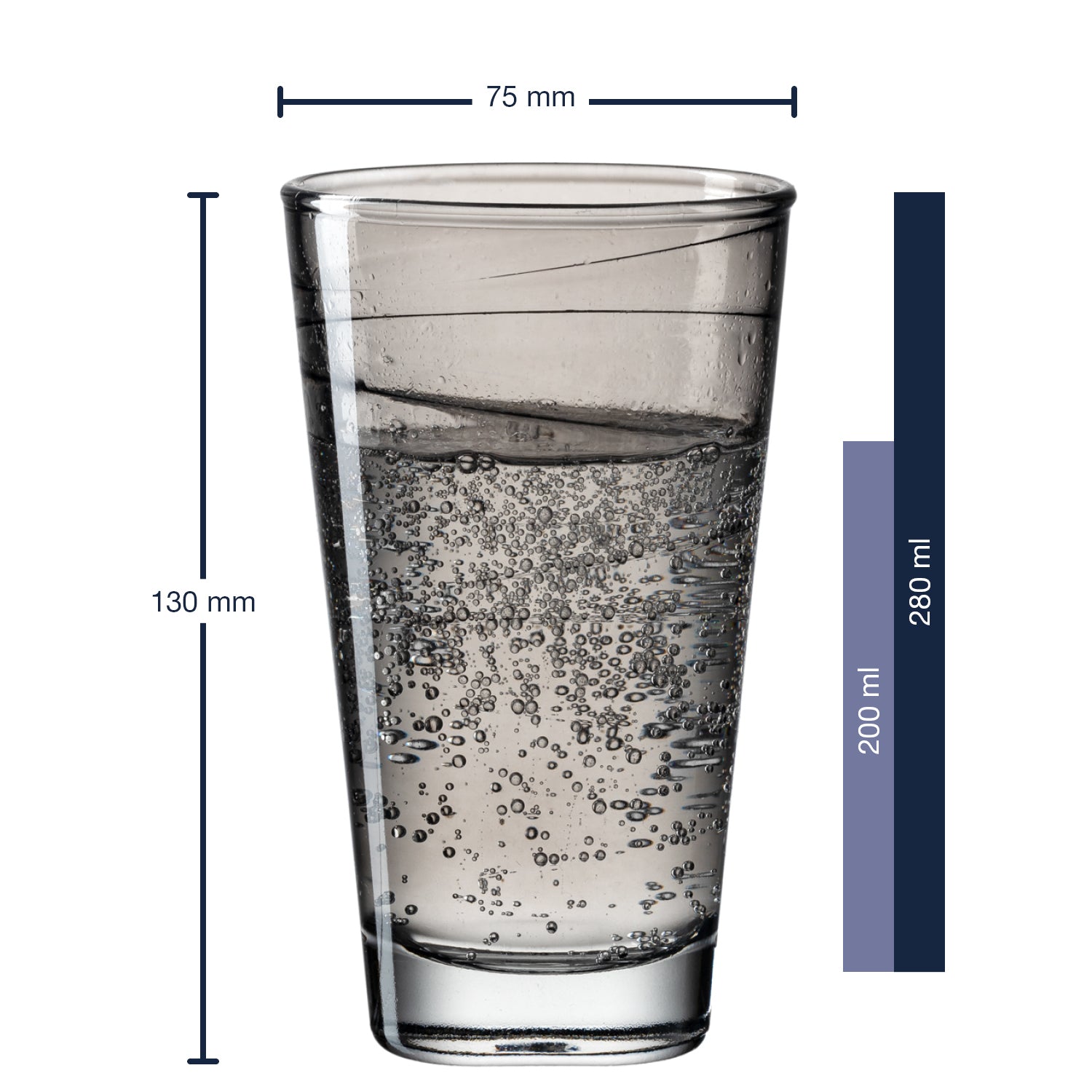 Trinkglas VARIO STRUTTURA 280 ml anthrazit 6er-Set