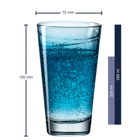 Trinkglas VARIO STRUTTURA 280 ml blau 6er-Set