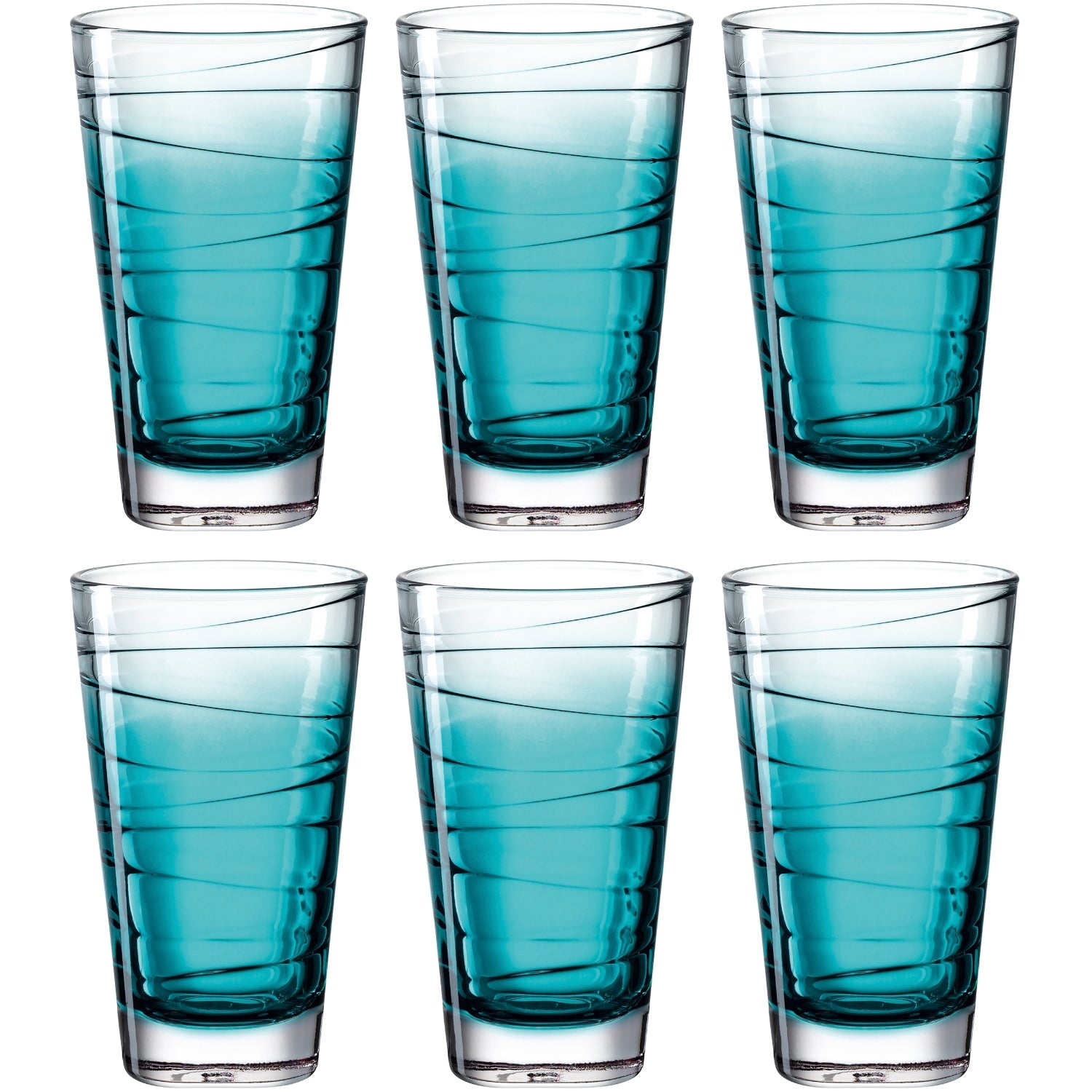 Trinkglas VARIO STRUTTURA 280 ml türkis 6er-Set