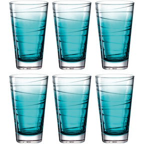Trinkglas VARIO STRUTTURA 280 ml türkis 6er-Set