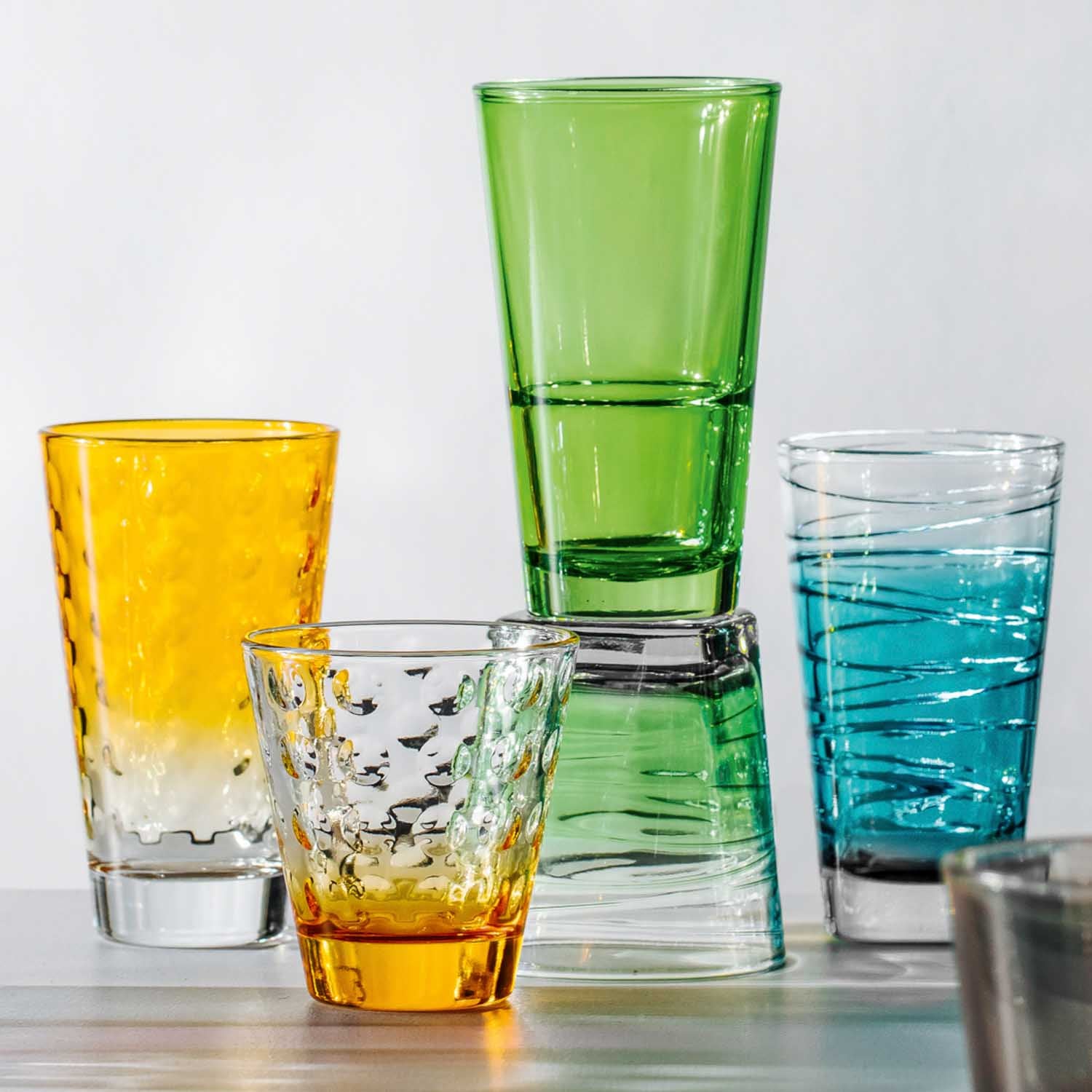 Trinkglas VARIO STRUTTURA 280 ml türkis 6er-Set