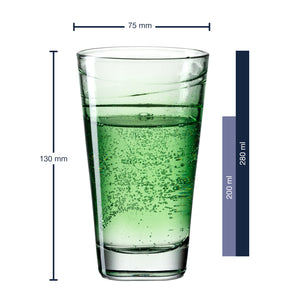 Trinkglas VARIO STRUTTURA 280 ml grün 6er-Set