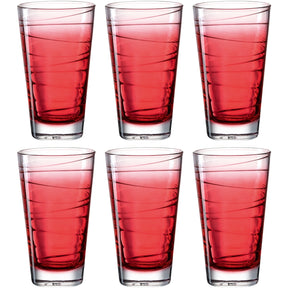Trinkglas VARIO STRUTTURA 280 ml rot 6er-Set