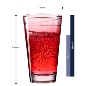 Trinkglas VARIO STRUTTURA 280 ml rot 6er-Set