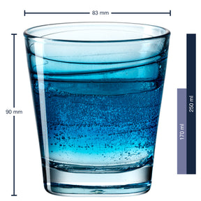 Trinkglas VARIO STRUTTURA 250 ml blau 6er-Set
