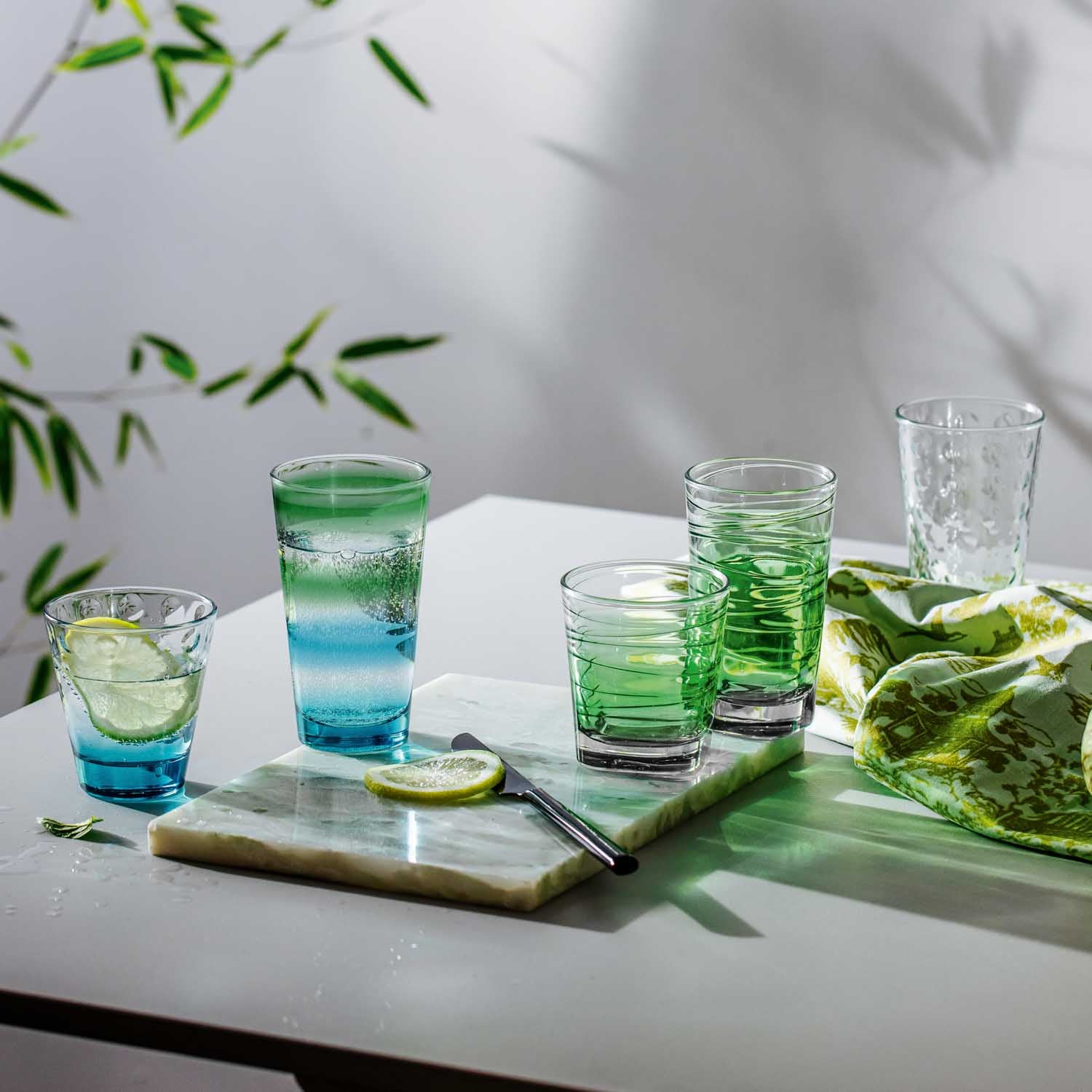 Trinkglas VARIO STRUTTURA 250 ml grün 6er-Set
