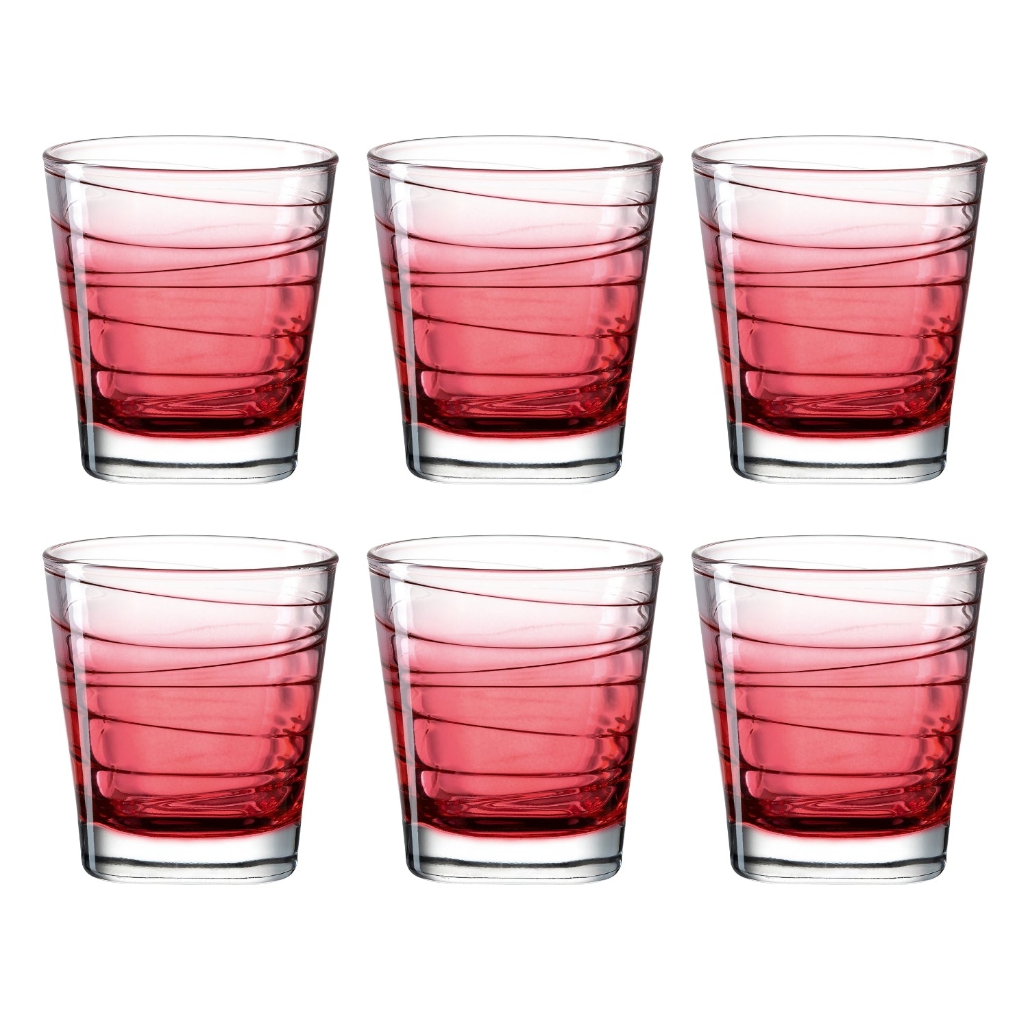 Trinkglas VARIO STRUTTURA 250 ml rot 6er-Set