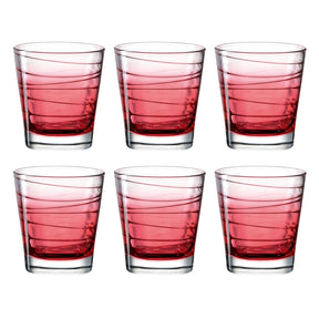 Trinkglas VARIO STRUTTURA 250 ml rot 6er-Set